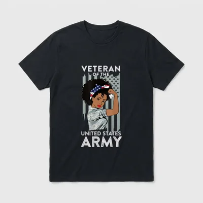 Military African American Veteran T-Shirt – Classic T-Shirt in Black