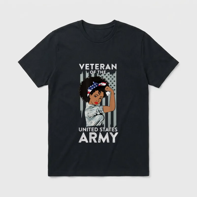 Military African American Veteran T-Shirt – Classic T-Shirt in Black