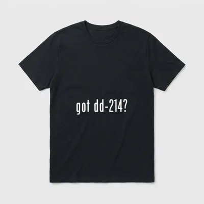 Army Veteran Discharge T-Shirt – got dd-214? in white text on gray background – Classic T-Shirt in Black