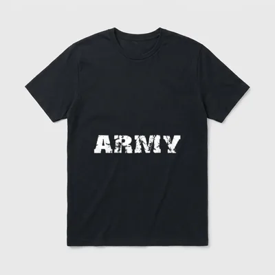 US Army Veteran T-Shirt – Distressed white letters spelling ARMY on gray background – Classic T-Shirt in Black