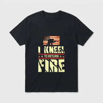 I Kneel to Return Fire Veteran T-Shirt – Classic T-Shirt in Black
