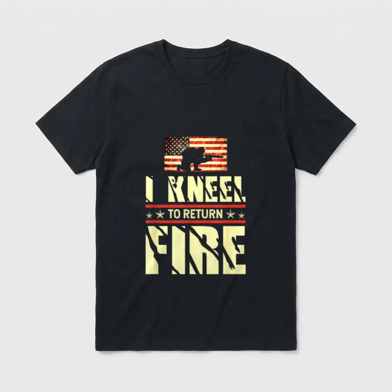 I Kneel to Return Fire Veteran T-Shirt – Classic T-Shirt in Black