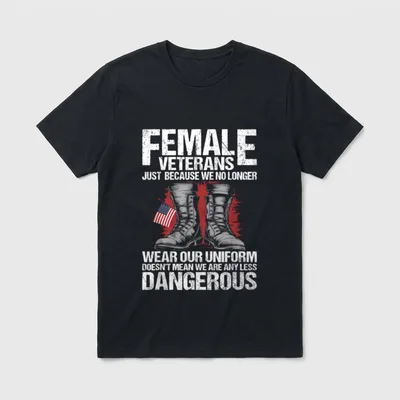 Female Veteran USA Veterans Day T-Shirt – Classic T-Shirt in Black