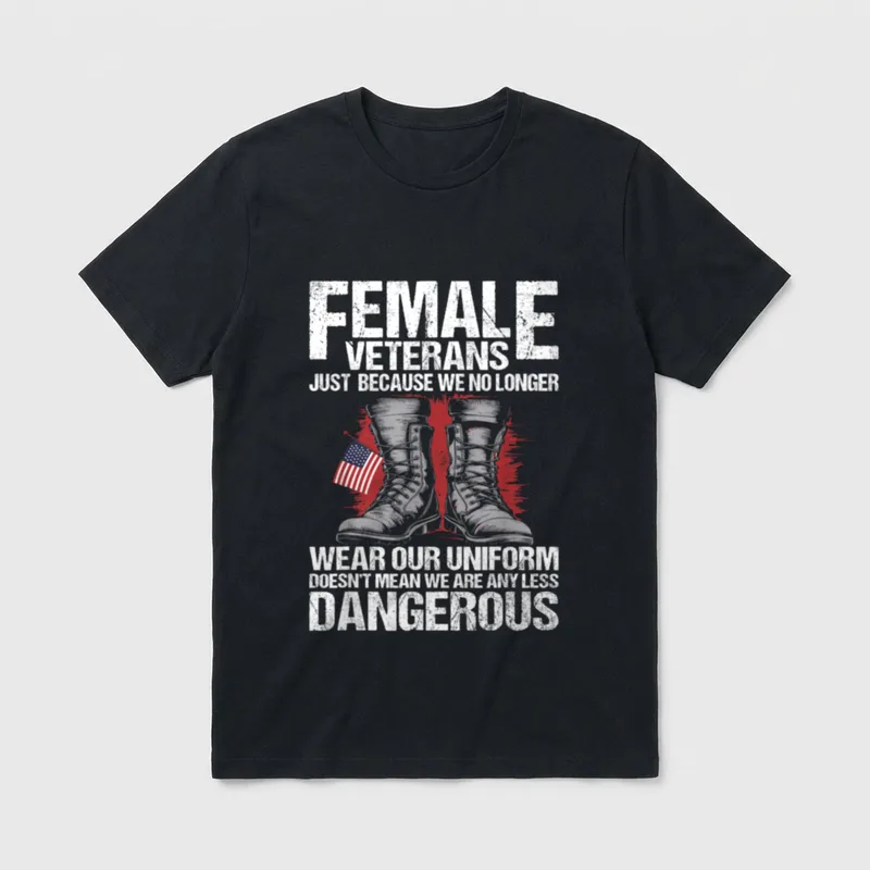 Female Veteran USA Veterans Day T-Shirt – Classic T-Shirt in Black