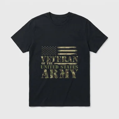 Army Veteran Camouflage T-Shirt – Classic T-Shirt in Black