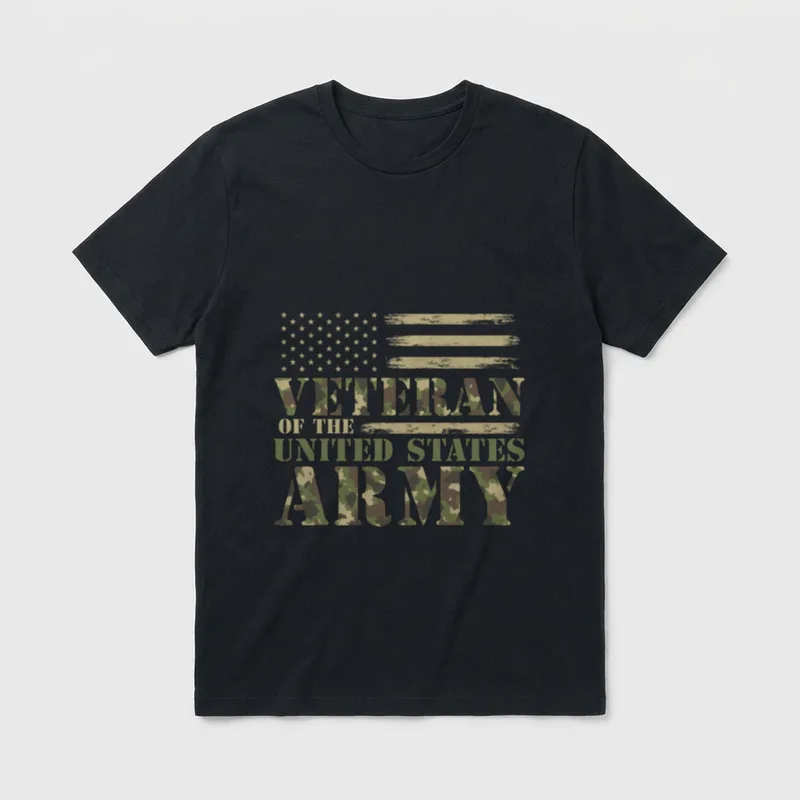 Army Veteran Camouflage T-Shirt – Classic T-Shirt in Black