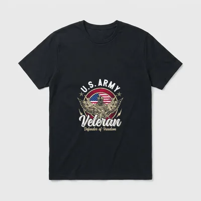 Army Defender of Freedom T-Shirt – Classic T-Shirt in Black