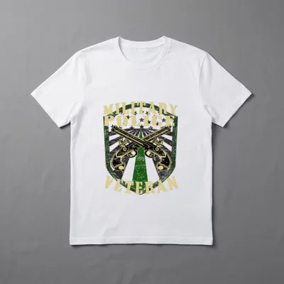 Army MP Veteran T-Shirt – MILITARY POLICE VETERAN with crossed ornate pistols on shield – Classic T-Shirt in Black