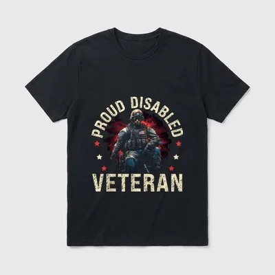 Armed Forces Veteran Proud T-Shirt – Classic T-Shirt in Black
