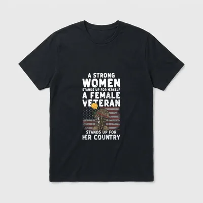 Women Soldier Veterans Day T-Shirt – Classic T-Shirt in Black