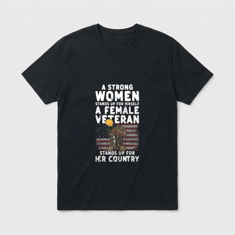Women Soldier Veterans Day T-Shirt – Classic T-Shirt in Black