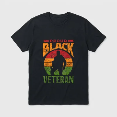 Proud Black Veteran T-Shirt – Classic T-Shirt in Black