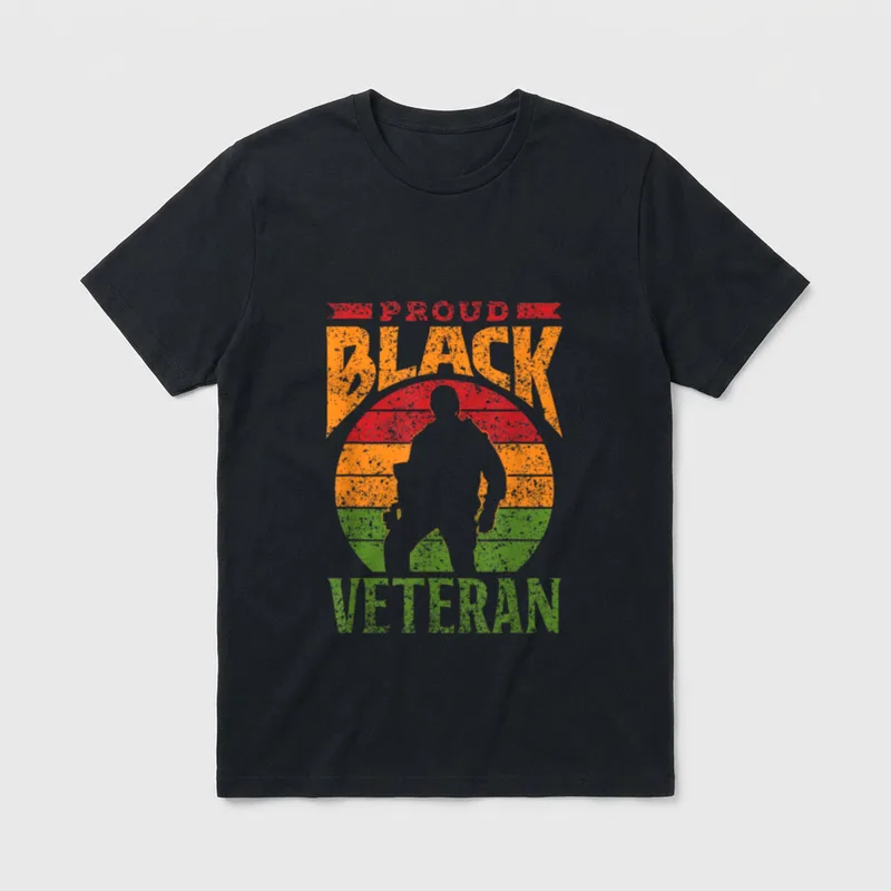 Proud Black Veteran T-Shirt – Classic T-Shirt in Black
