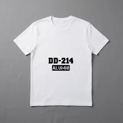Military Discharge Soldier T-Shirt – DD-214 ALUMNI in bold distressed lettering – Classic T-Shirt in Black