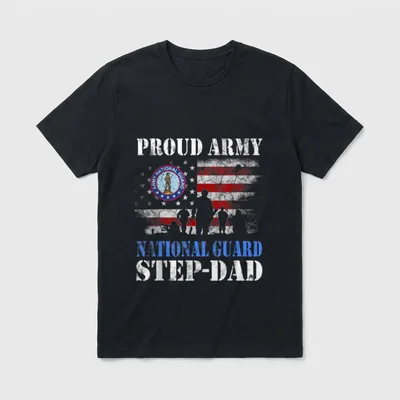 Military Step-Dad National Guard T-Shirt – Classic T-Shirt in Black