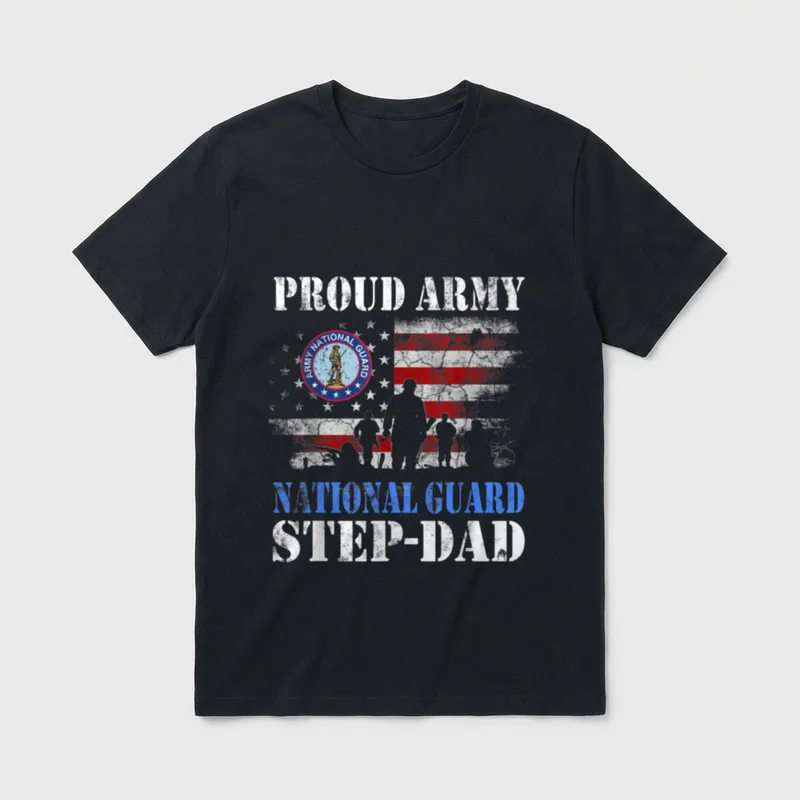 Military Step-Dad National Guard T-Shirt – Classic T-Shirt in Black