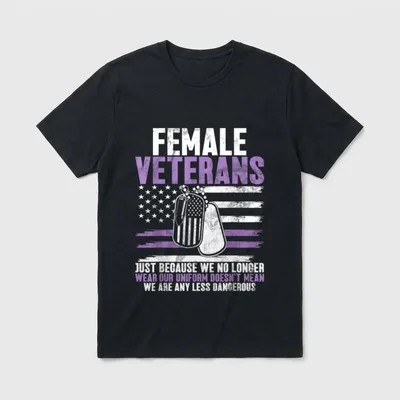 Women Veteran Soldier T-Shirt – Classic T-Shirt in Black
