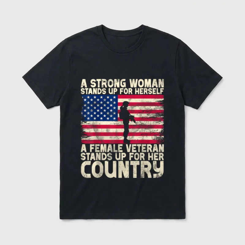 Women Veterans Day Military T-Shirt – Classic T-Shirt in Black