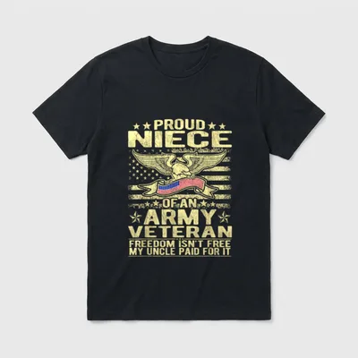Proud Niece Army Veteran T-Shirt – Classic T-Shirt in Black