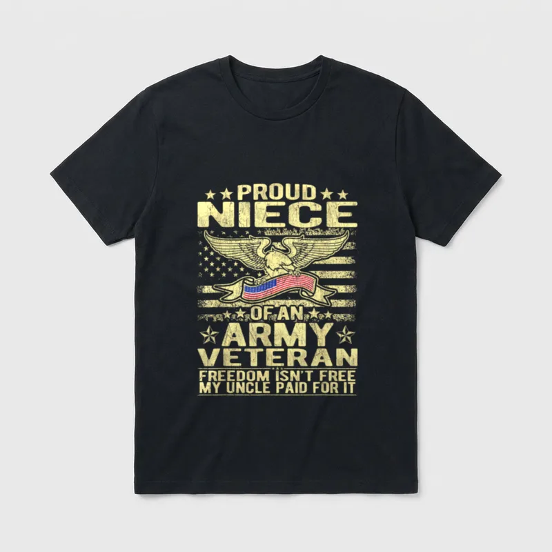 Proud Niece Army Veteran T-Shirt – Classic T-Shirt in Black