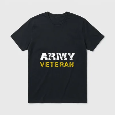 Army Veterans Distressed T-Shirt – Classic T-Shirt in Black