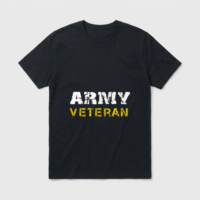 Army Veterans Distressed T-Shirt – Classic T-Shirt in Black