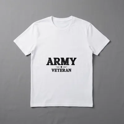 Army Veteran PT Workout T-Shirt – Distressed ARMY and VETERAN text with a centered star – Classic T-Shirt in Black