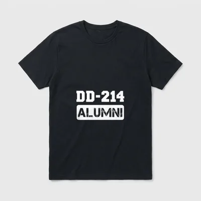Army Veteran Alumni T-Shirt – DD-214 ALUMNI in military stencil lettering – Classic T-Shirt in Black