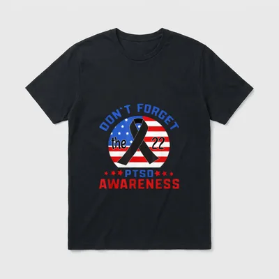 PTSD Suicide Awareness American T-Shirt – Classic T-Shirt in Black
