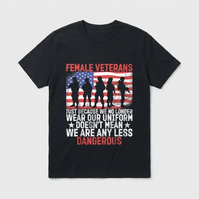 Female Veteran Veteran's Day Women Bravery T-Shirt – Classic T-Shirt in Black