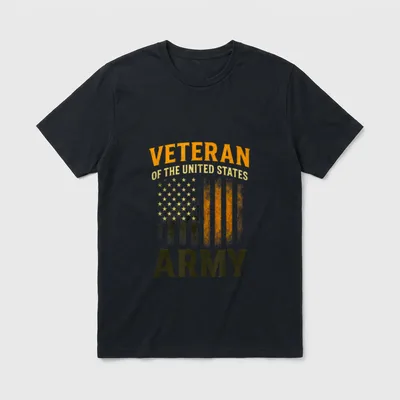 Army Veteran American Flag for Men T-Shirt – Classic T-Shirt in Black