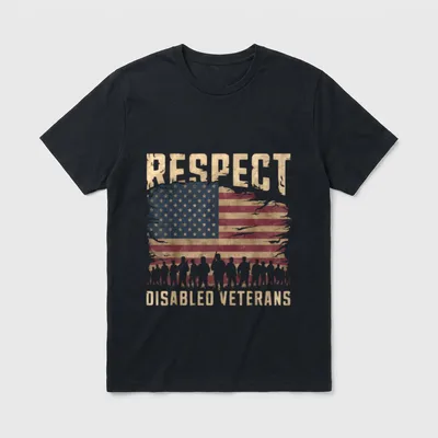 Disabled Veteran Handicap Military Soldier Respect T-Shirt – Classic T-Shirt in Black
