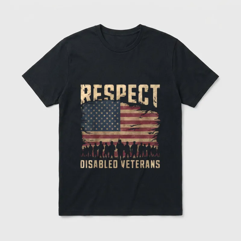 Disabled Veteran Handicap Military Soldier Respect T-Shirt – Classic T-Shirt in Black