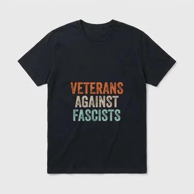 Veterans Against Fascists Retro Patriotic Veteran T-Shirt – Classic T-Shirt in Black