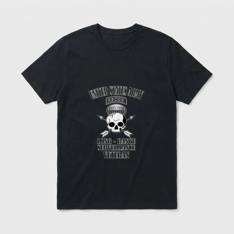 US Army Long-Range Surveillance Veteran Back T-Shirt – Classic T-Shirt in Black