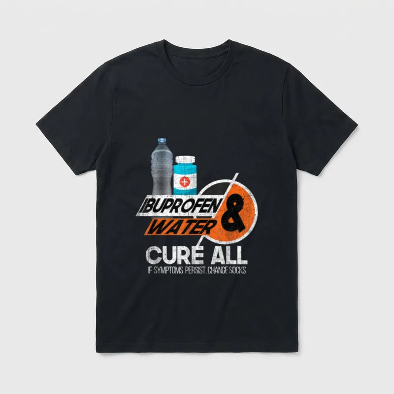 Ibuprofen Water-Sarcastic Military Veteran Soldier T-Shirt – Classic T-Shirt in Black