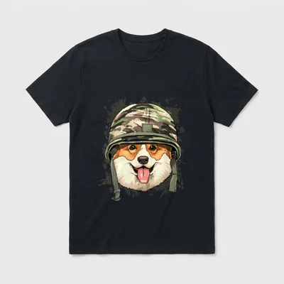 Pembroke Welsh Corgi Military Soldier Veterans T-Shirt – Classic T-Shirt in Black