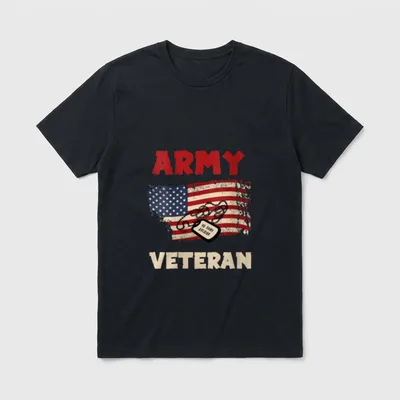 American Flag Proud Us Army Veteran T-Shirt – Classic T-Shirt in Black