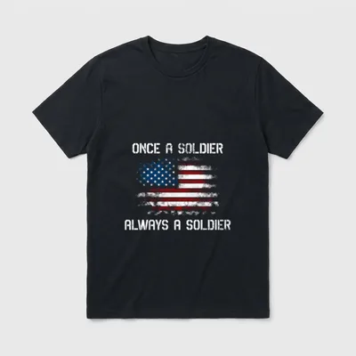 Once a Soldier Always Military Veteran T-Shirt – Classic T-Shirt in Black