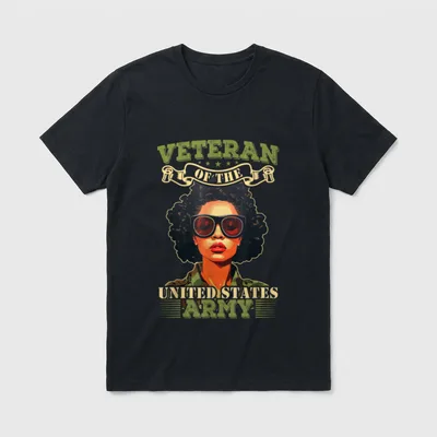 Veteran of the United States Soldier T-Shirt – VETERAN OF THE UNITED STATES ARMY with banner – Classic T-Shirt in Black