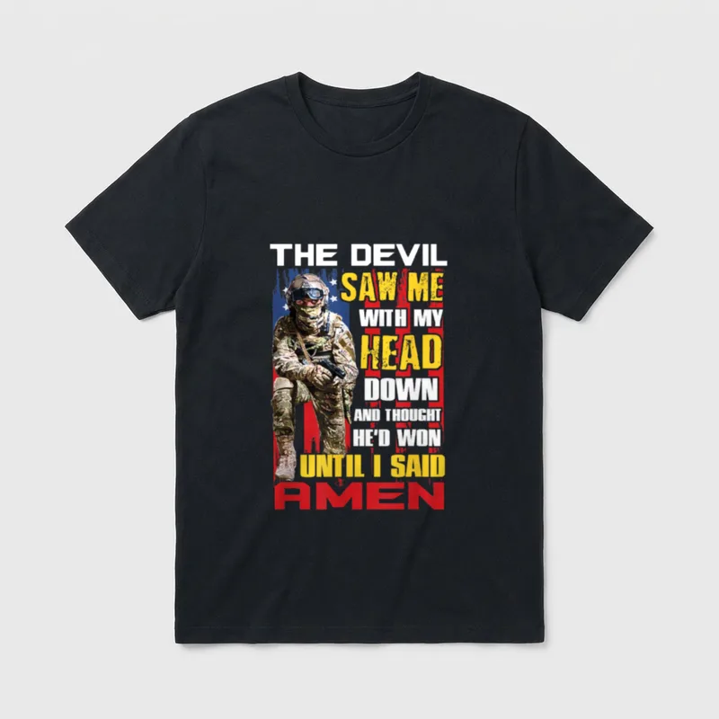 Veteran Until I Said Amen Soldiers T-Shirt – Classic T-Shirt in Black