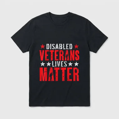 Disabled Veteran Armed Forces Military USA T-Shirt – Classic T-Shirt in Black