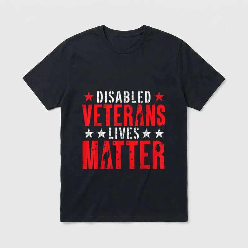 Disabled Veteran Armed Forces Military USA T-Shirt – Classic T-Shirt in Black