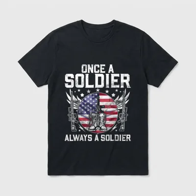 Once a Soldier Always Veteran T-Shirt – Classic T-Shirt in Black