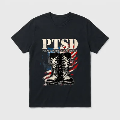 Dysfunctional Veteran Soldier T-Shirt – Classic T-Shirt in Black