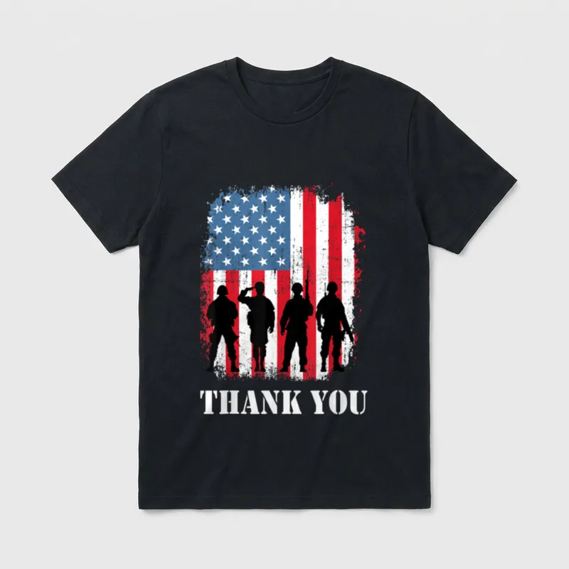 Thank You Veteran Military Soldiers T-Shirt – Classic T-Shirt in Black