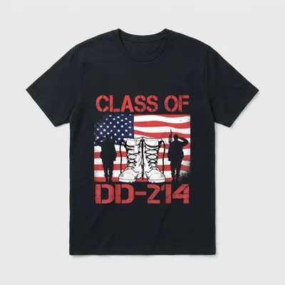 DD-214 Class of DD214 Soldier Veteran T-Shirt – Classic T-Shirt in Black
