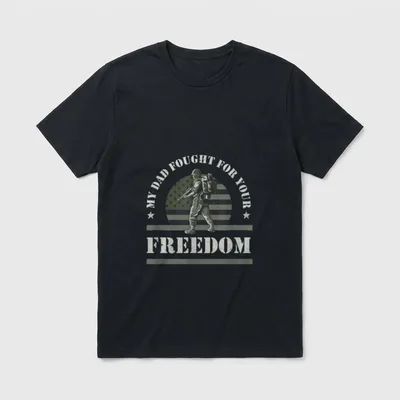 American Army Veteran Military Flag for T-Shirt – Classic T-Shirt in Black
