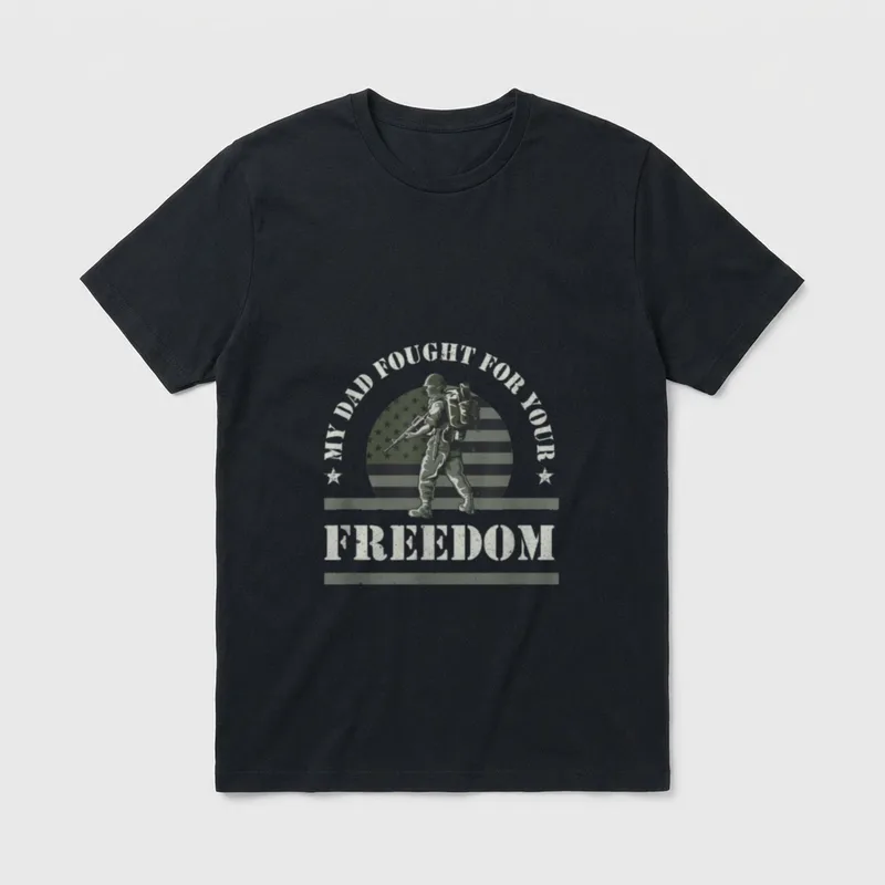 American Army Veteran Military Flag for T-Shirt – Classic T-Shirt in Black