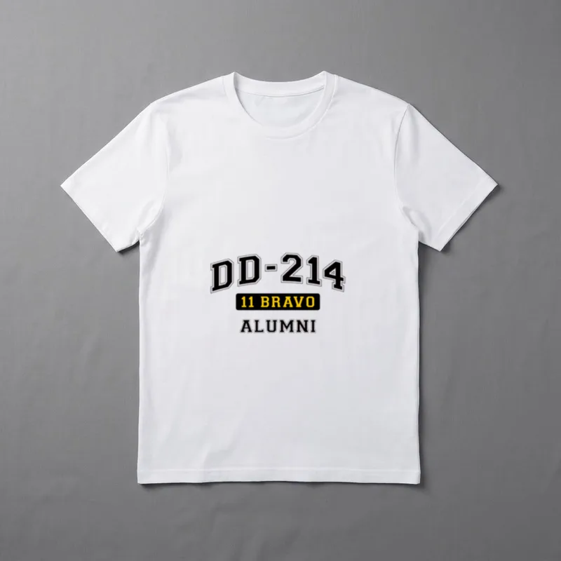 DD-214 US Army 11 BRAVO Served T-Shirt – DD-214 11 Bravo Alumni varsity text design – Classic T-Shirt in Black